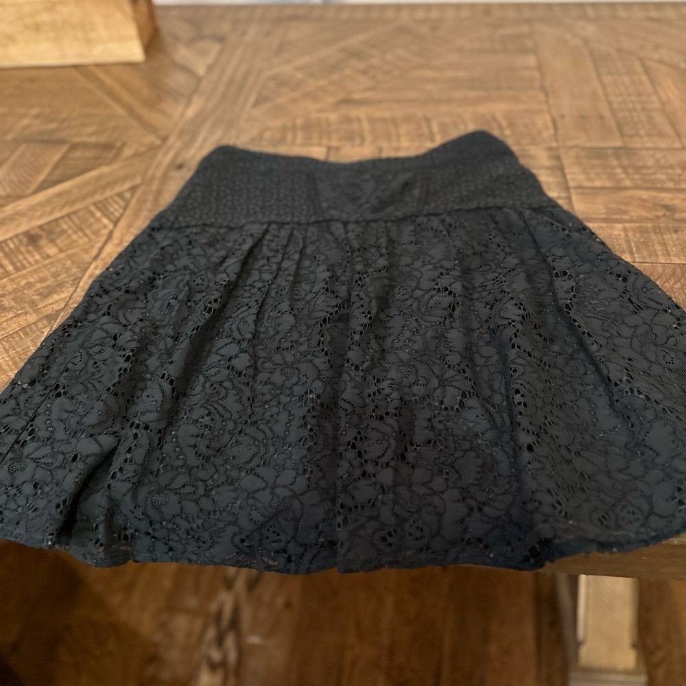 LOFT Black Lace Detail Skirt